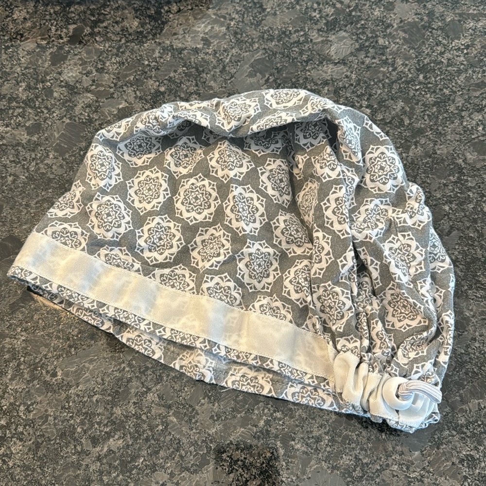 Gray and White scrub hat